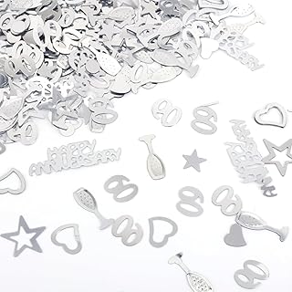 60th Wedding Anniversary Decorations, 30g Silver Heart Star Wine Glass Anniversary Table Confetti Scatter Cheers Glitter 60th Wedding Party Supplies for 60 Years Decor