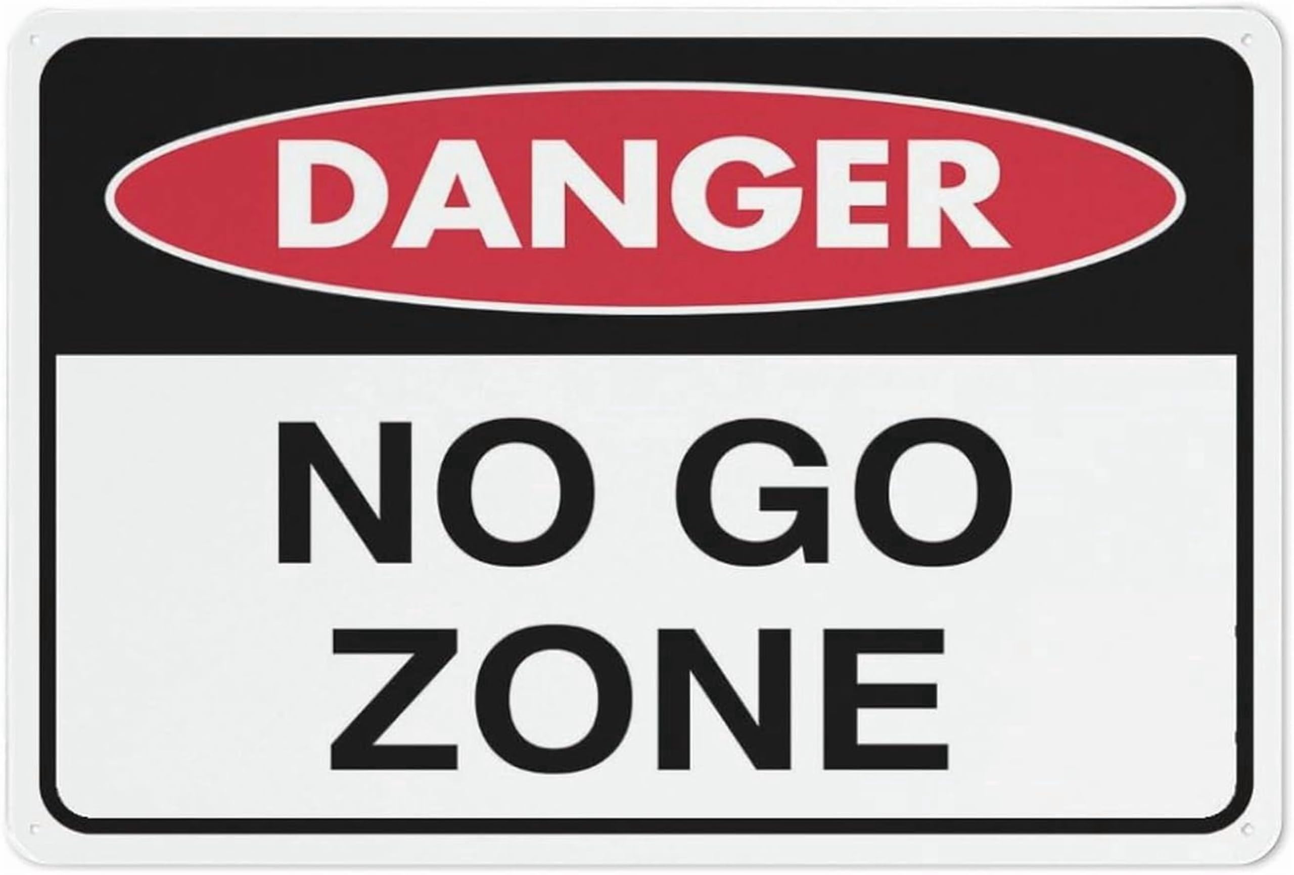 (2-Pack) Metal Tin Sign Danger No Go Zone Sign 12X8 Inch Sign Great For Garden And Yard Wall Decor