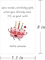 Vista 2 de Divertida tarjeta de cumpleaños para marido, tarjeta de cumpleaños descarada de parte de la esposa, regalo de cumpleaños de su esposo, tarjeta