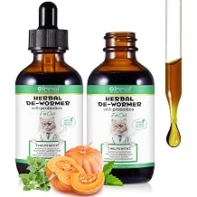 2Packs Specifically Formulated for Cats, Cats Natural Broad Spectrum Treatment Intestinal Defense with Probiotic,Herbal Cleanse, Digestive Support for All Cat Breeds, Gut Health, Puppy & Kitten