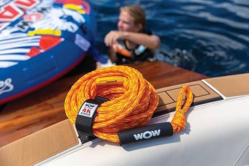 Miniatura 6 de Airhead Slice, 1-2 Rider Tubo remolcable para navegación y WOW Sports World of Watersports 4k 60 pies cuerda de remolque con boya de espuma flotante