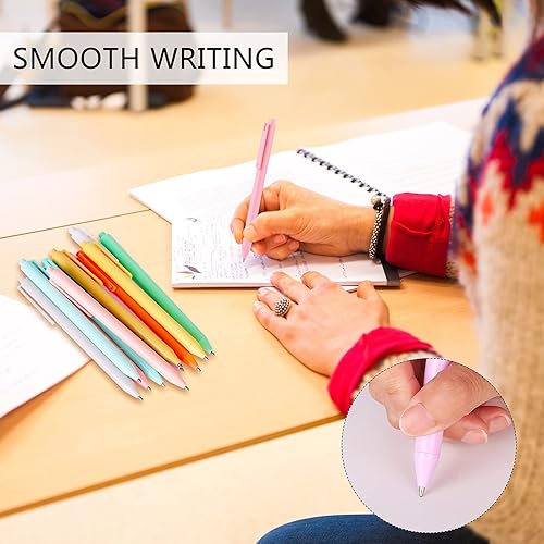 Vista 5 de WY WENYUAN Lindo bolígrafo de escritura suave de punta fina – Bolígrafo personalizado a granel, elegante colorido, tinta negra de 0.039 in, Paquete