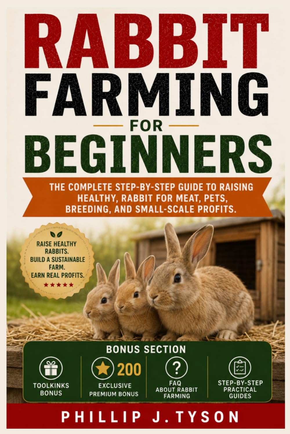 Rabbits Farming For Beginners: The complete Step-by-step Guide to Raising Healthy Rabbits for Meat, Pets, Breeding, and Small-Scale Profits