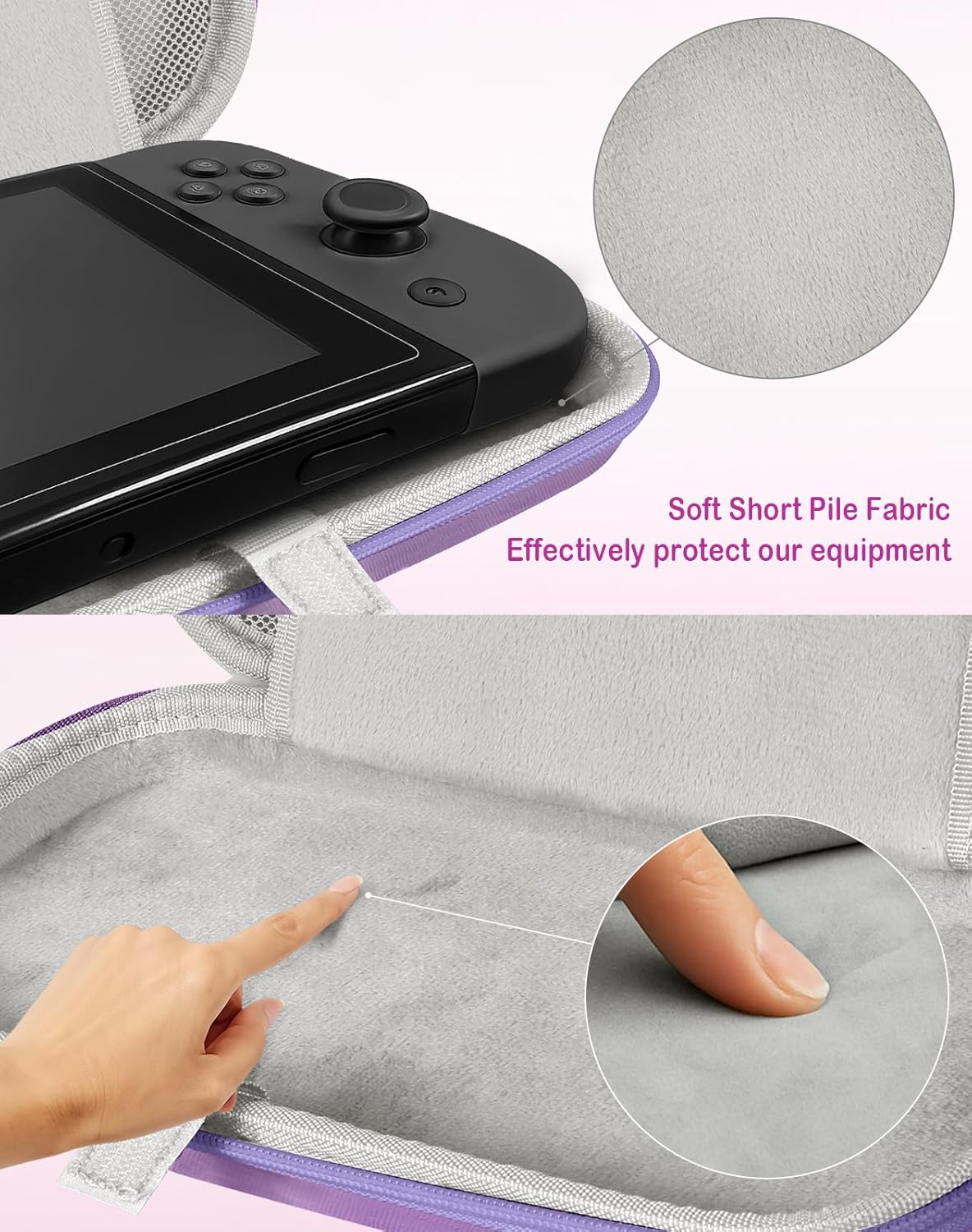 Gurgitat for Nintendo Switch 2 Carrying Case - Purple Cute Kawaii Design with Handle and Strap for Switch 2 2025 Travel Cases Portable Storage Carry Protective Hard Shell for Boys Teens Girls - Image 2