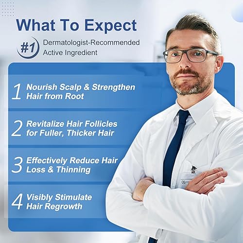 Miniatura 4 de Espuma de minoxidil al 5% con biotina - Tratamiento para el crecimiento del cabello y la barba para hombres y mujeres, sin fragancia, no grasa,