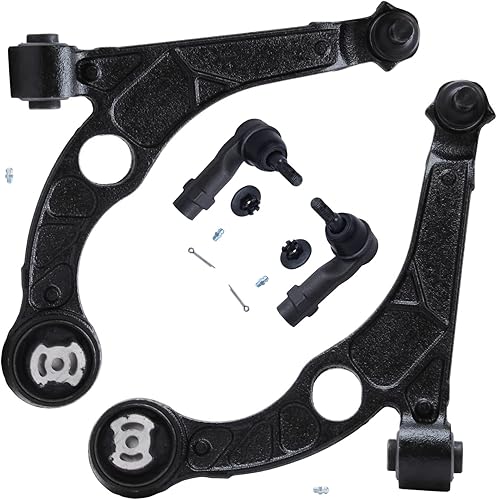 Detroit Axle - Kit de 4 brazos de control de extremo delantero para Dodge Dart 13-16, Chrysler 200 15-17, 2 brazos de control inferiores, 2 extremos