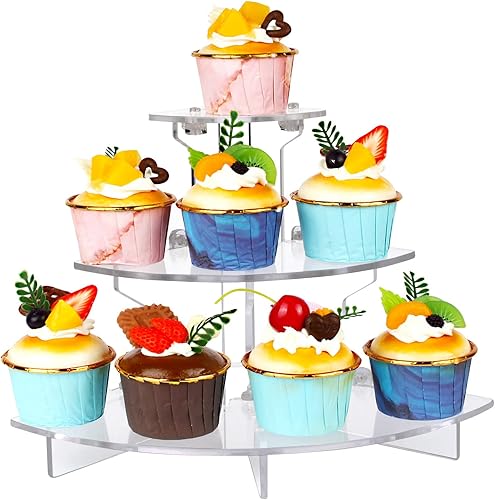 Miniatura 9 de Estante de exhibición de acrílico para figuras Amiibo Funko POP, organizador de perfumes y colonias, soporte para cupcakes de 3 niveles, soporte