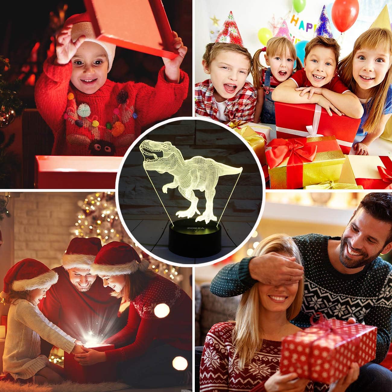 Dinosaur Toys,T Rex 3D Night Light 7 Colors Changing Night Lights for Kids with Timer & Remote Control&Smart Touch,T Rex Toys Birthday Gifts for Boys Girls Age 2 3 4 5 6+ Year Old Boy Gifts(T-Rex 1)