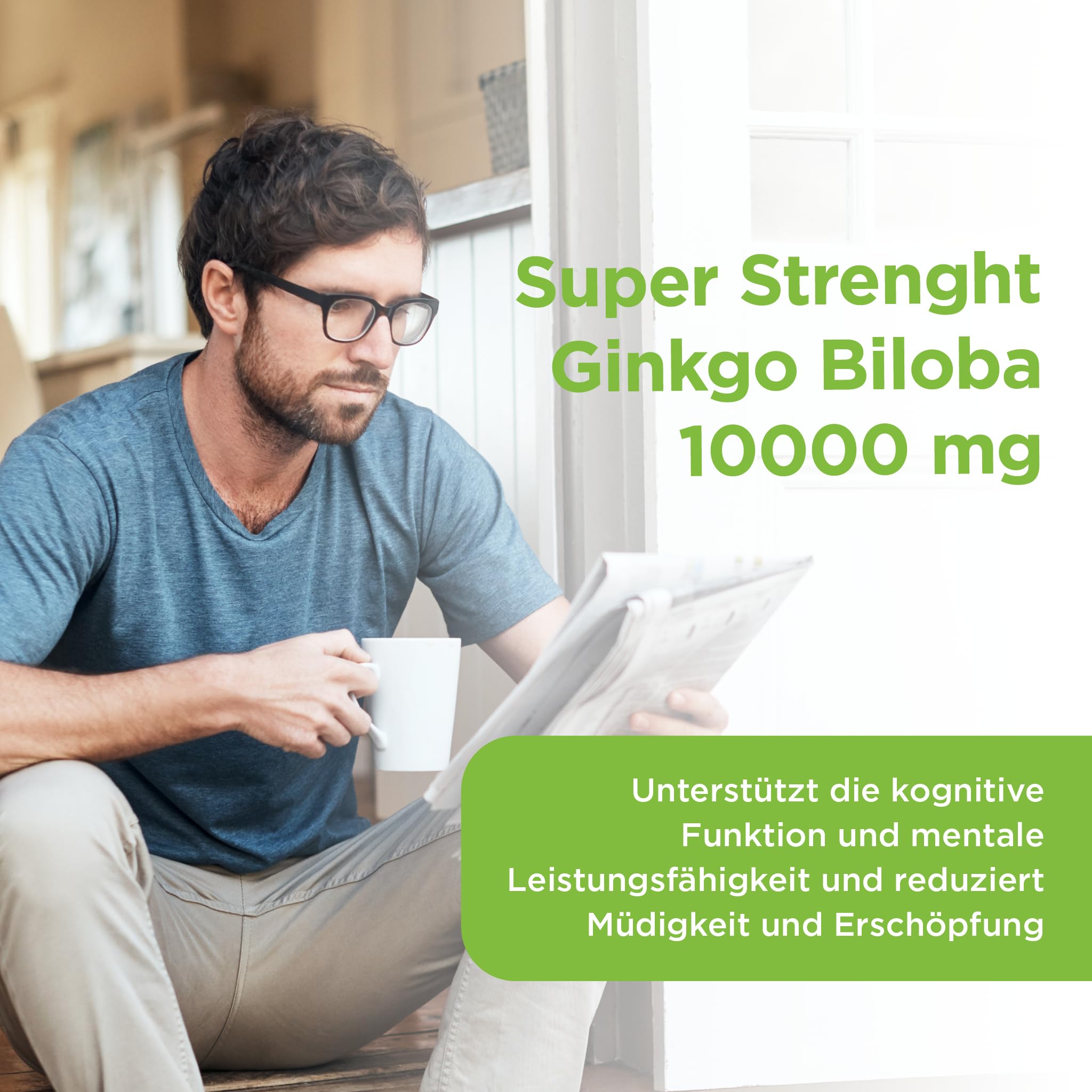 Healthspan Ginkgo Biloba 10.000 mg | Stärkt die kognitive Funktion & geistige Leistungsfähigkeit | Reduziert Müdigkeit | Jod und Vitamin B5 | Mit Flavonglykosiden | Vegan | 120 Tabletten
