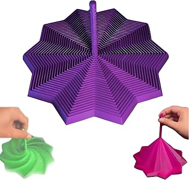 3D Printed Expanded Sensory Fidget Star, Fractal Fidget Hexagon with Handles, Colorful Whirling Spiral Design, 2025 New Star Shaped Fidget Star A Type, Medium