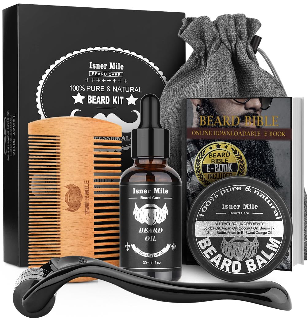 Beard Kit for Men with Beard Oil, Beard Comb, Beard Balm, Storage Bag