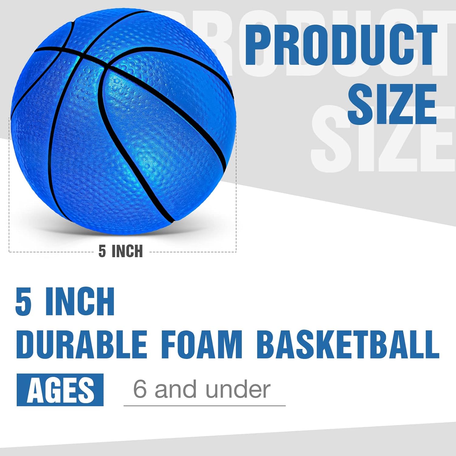 Wettarn 6 Pcs 5'' Soft Foam Basketball for Kids Mini Sponge Stress Ball Slow Rising for Indoor Mini Basketball Hoop School Sports Party Favor Swimming Pool Outdoor