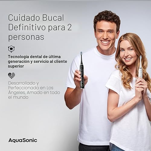 Miniatura 7 de AquaSonic DUO PRO - Cepillos de dientes eléctricos inteligentes ultrablanqueadores 40,000 VPM, aceptado por ADA, 4 con temporizador, desinfección UV