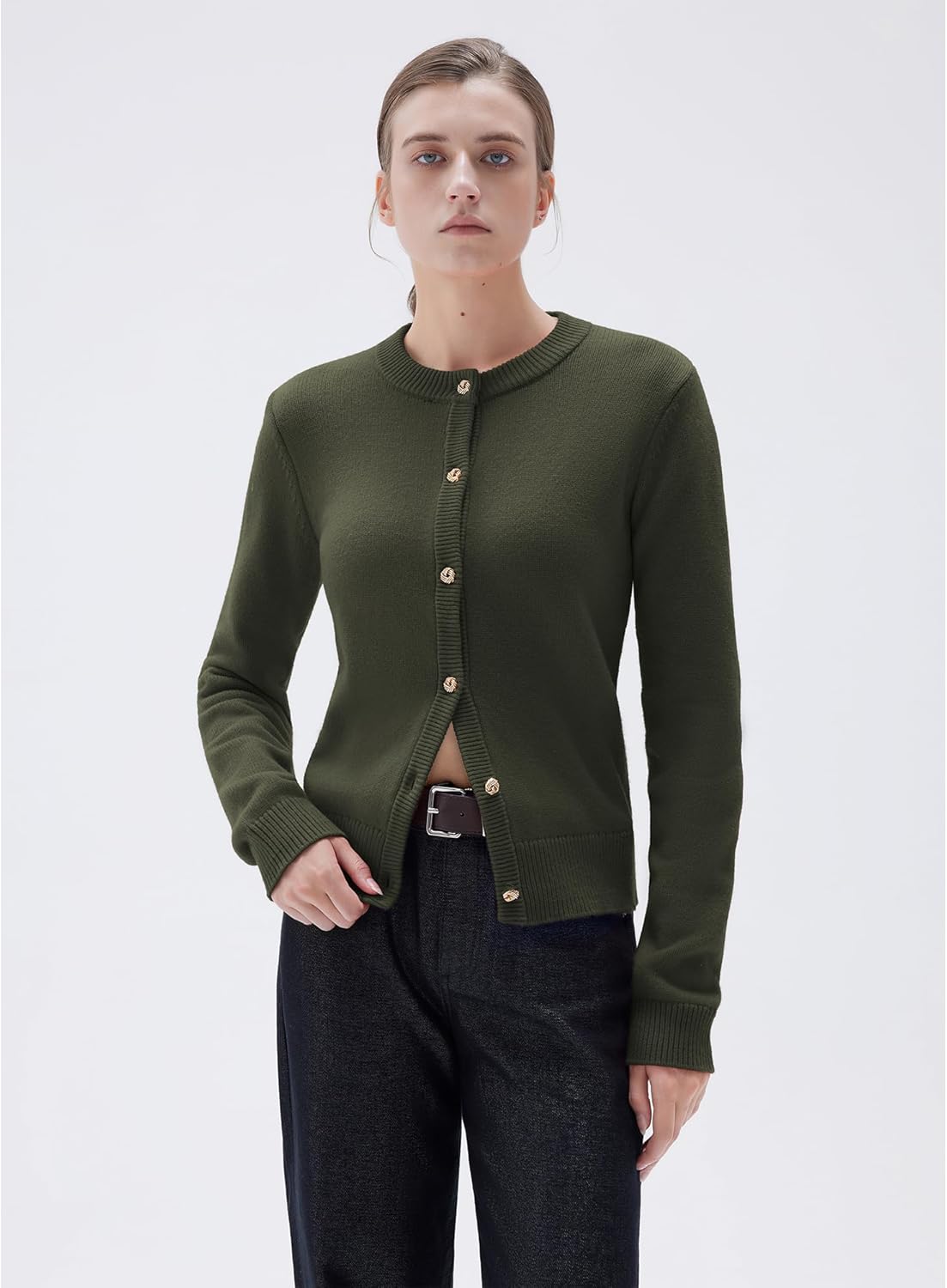 SUUKSESS Women Chunky Cashmere Blend Cardigan Sweaters Trendy Fall Fashion Button Up Long Sleeve Knit Outfits - Image 5