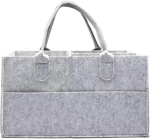 Dohia Organizador portátil para pañales para bebé, cesta de almacenamiento de artículos esenciales para guardería, bolsa de coche de bebé