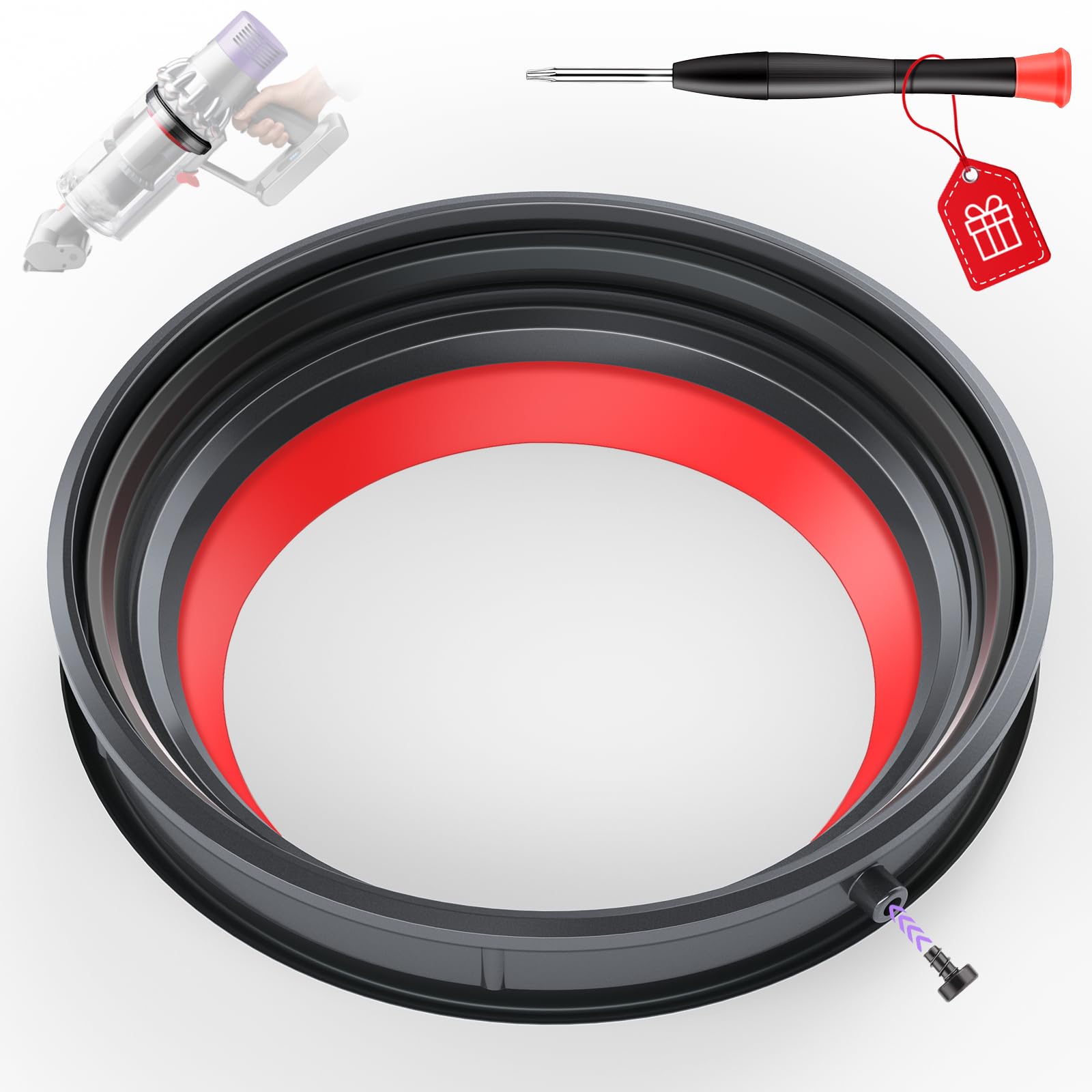 Dust Bin Top Fixed Sealing Ring Compatible with Dyson V10/SV12 Vacuum Cleaners Accessories, Replacement Part Sealing Ring Assembly Compatible with Dyson Vacuum Bin Part 969509-01
