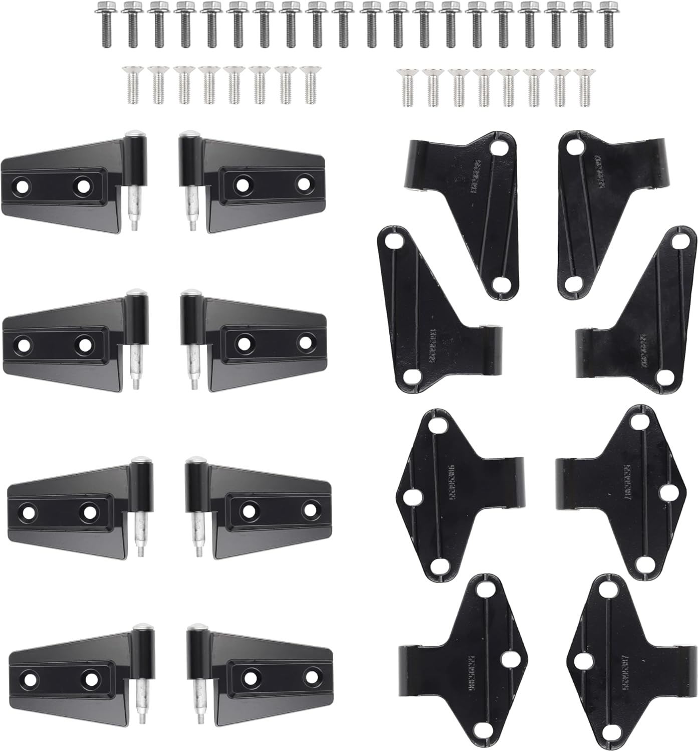 Dasbecan 4 Door Hinge Assembly Kits Compatible with 2007-2018 Jeep JK Wrangler - Complete Set of Jeep JK Door Hinges with 36 Bolts Inside and Outside Replaces# 55395386 55395387 55395393 55395392