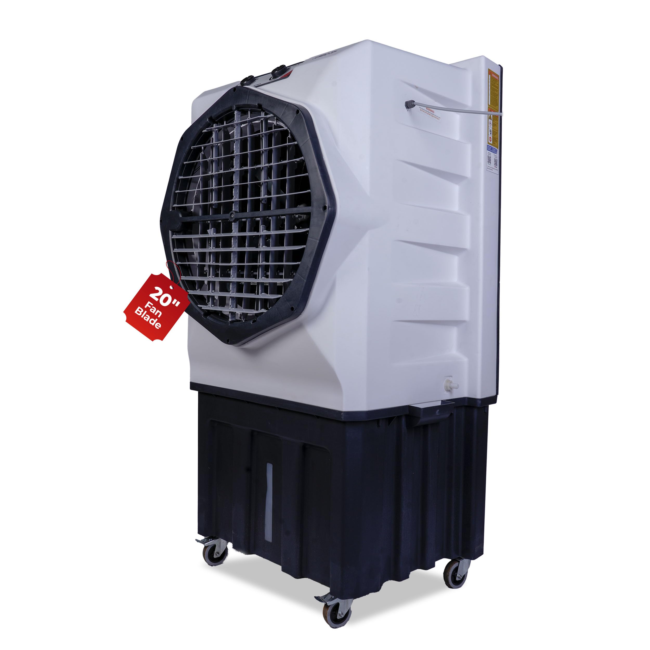 HAVAI Jumbo 20+ Desert Air Cooler for Home & Commercial Use | 20 Inch Aluminium Fan, 150L Tank, 6190 m³/hr Air Delivery | Covers 450 Sq Ft | Honeycomb Pads, Auto Swing Louvers, Wheels | White & Grey-image-32