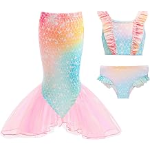 DNFUN Girls Bikini Suit with Skirt