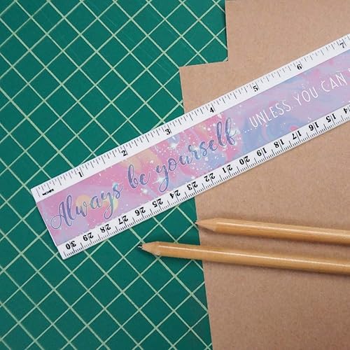 Miniatura 3 de Siempre sé tú mismo a menos que puedas ser un unicornio pastel regla de plástico estándar y métrica de 12 pulgadas