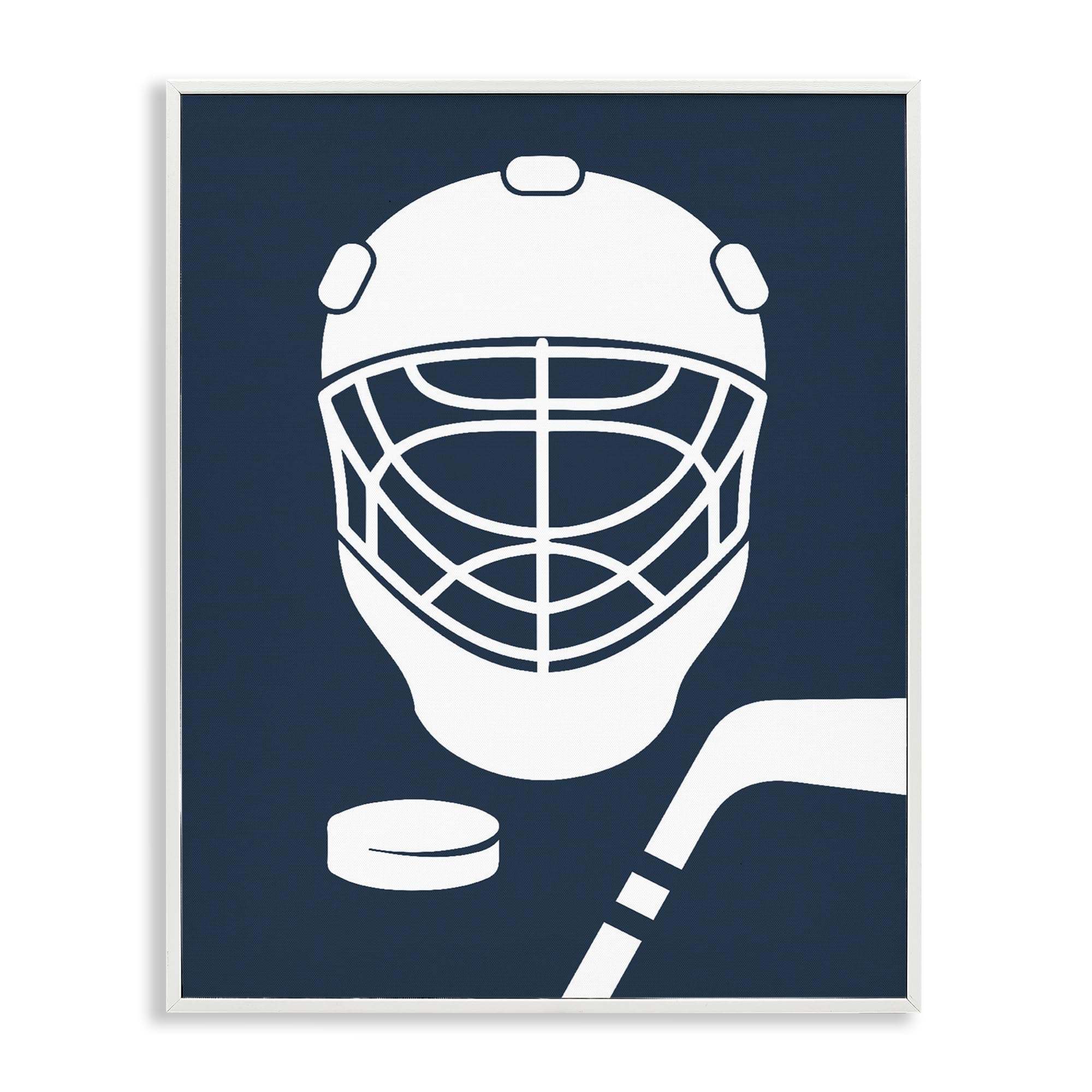 Stupell Industries Coastal White (Textured) 'Hockey Mask Blue & White'| Framed Giclee Art