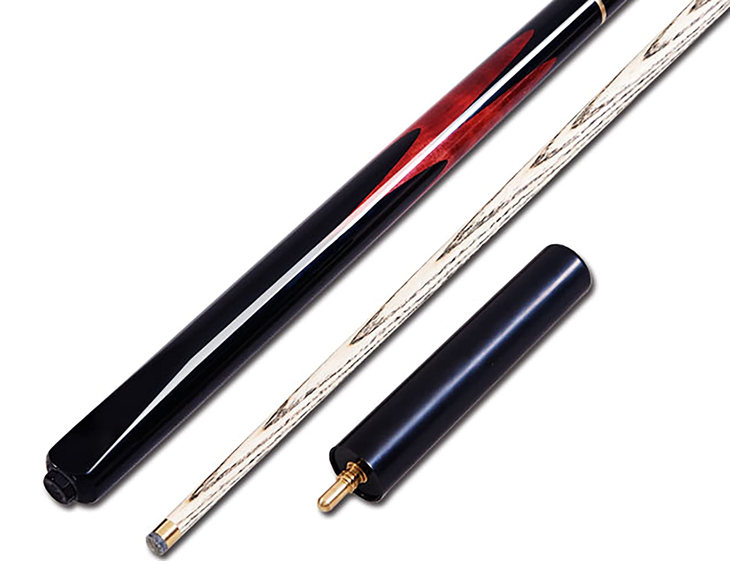 TQQ 3/4 Split Pool Snooker Cue,Handmade 10mm Ash Wood Billiard Stick,Snooker Cue with Extension Bar/Red / 145cm