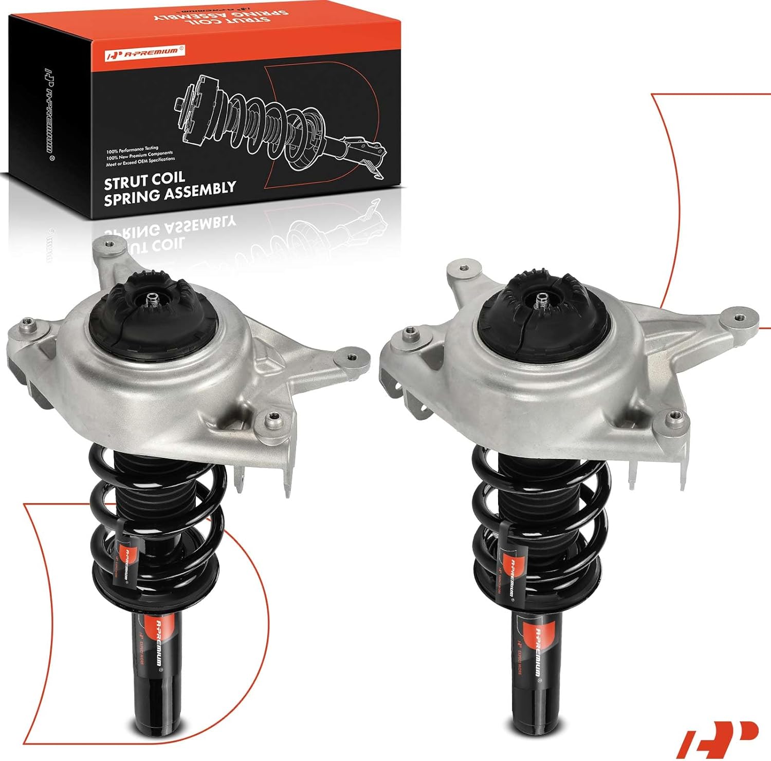 A-Premium Front Pair (2) Complete Strut & Coil Spring Assembly Compatible with Audi Q5 2011-2017, 2.0L Turbocharged Only, Driver and Passenger Side, Replace# 18-920534