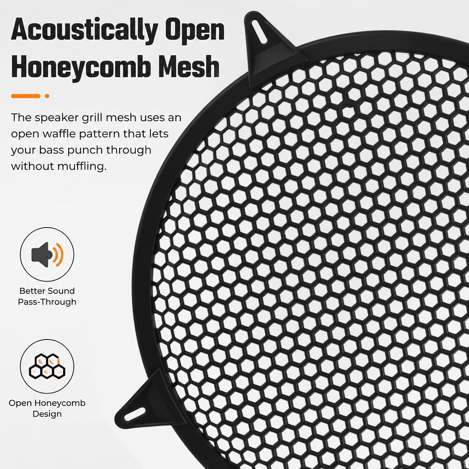 12 Inch Speaker Grill Cover with Mounting Screws,Rustproof Waffle Mesh 12 Inch Subwoofer Grill for Protect Damage,Arched Universal Subwoofer Cover for Car Marine Home Audio