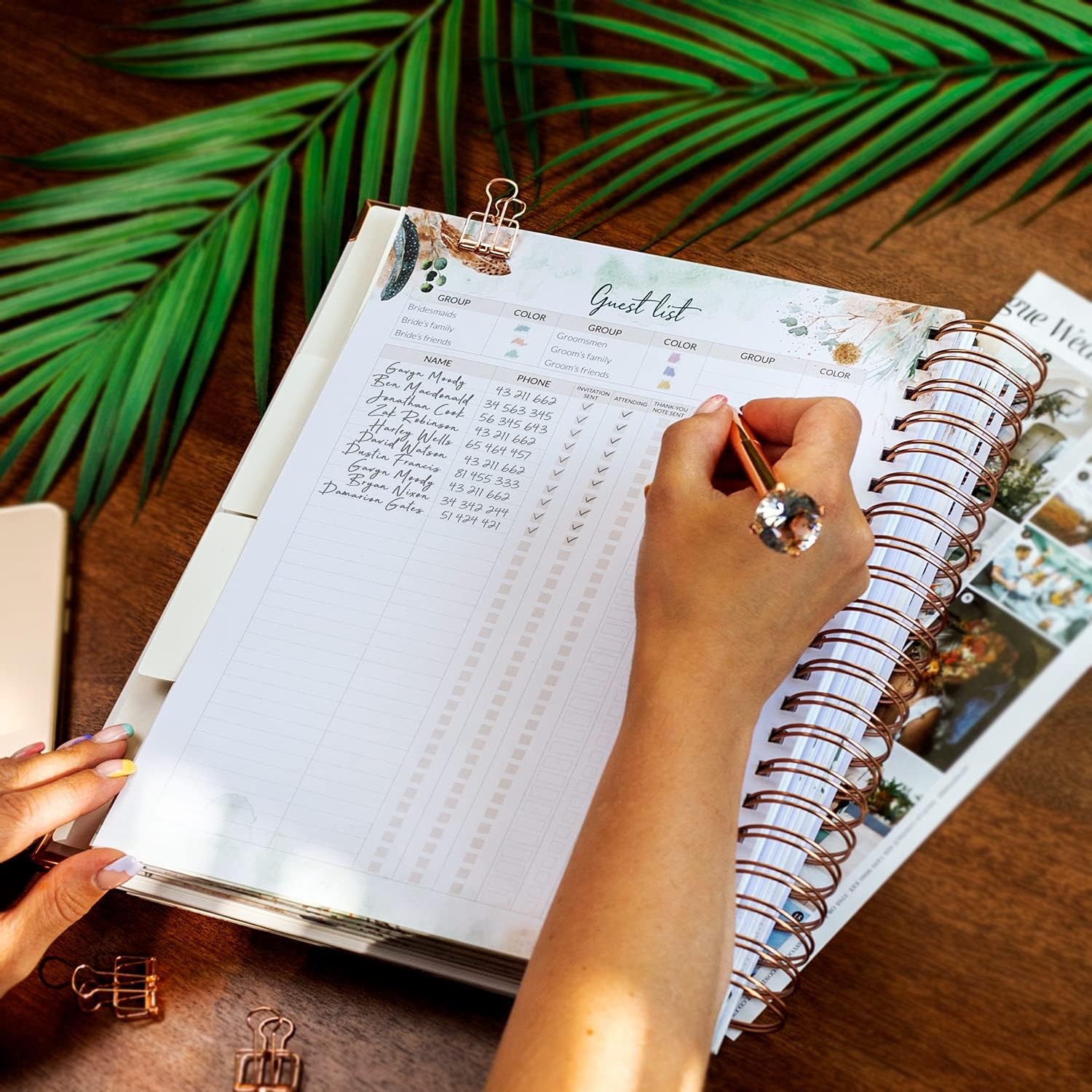 Planberry Wedding Planner – Wedding Planning Binder with Checklists, Pockets & Calendars – Wedding Organizer Notebook for the Bride – Wedding Planning Book with Hardcover - Engagement Gifts : Office Products
