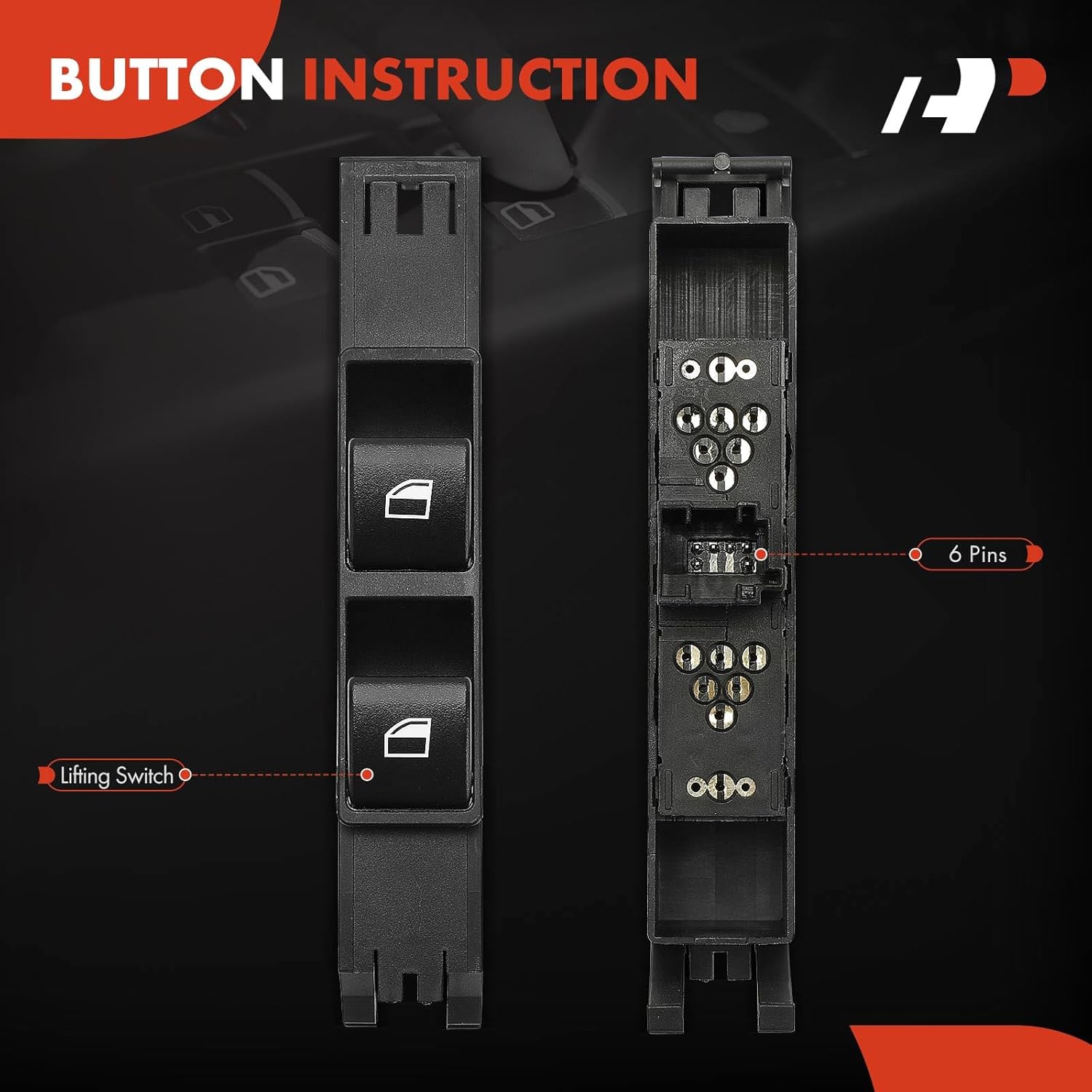 A-Premium Master Power Window Switch Compatible with BMW E46 Series 323Ci 2000, 325Ci 2001-2006, 328Ci 2000, M3 2001-2006, Front Left Driver Side
