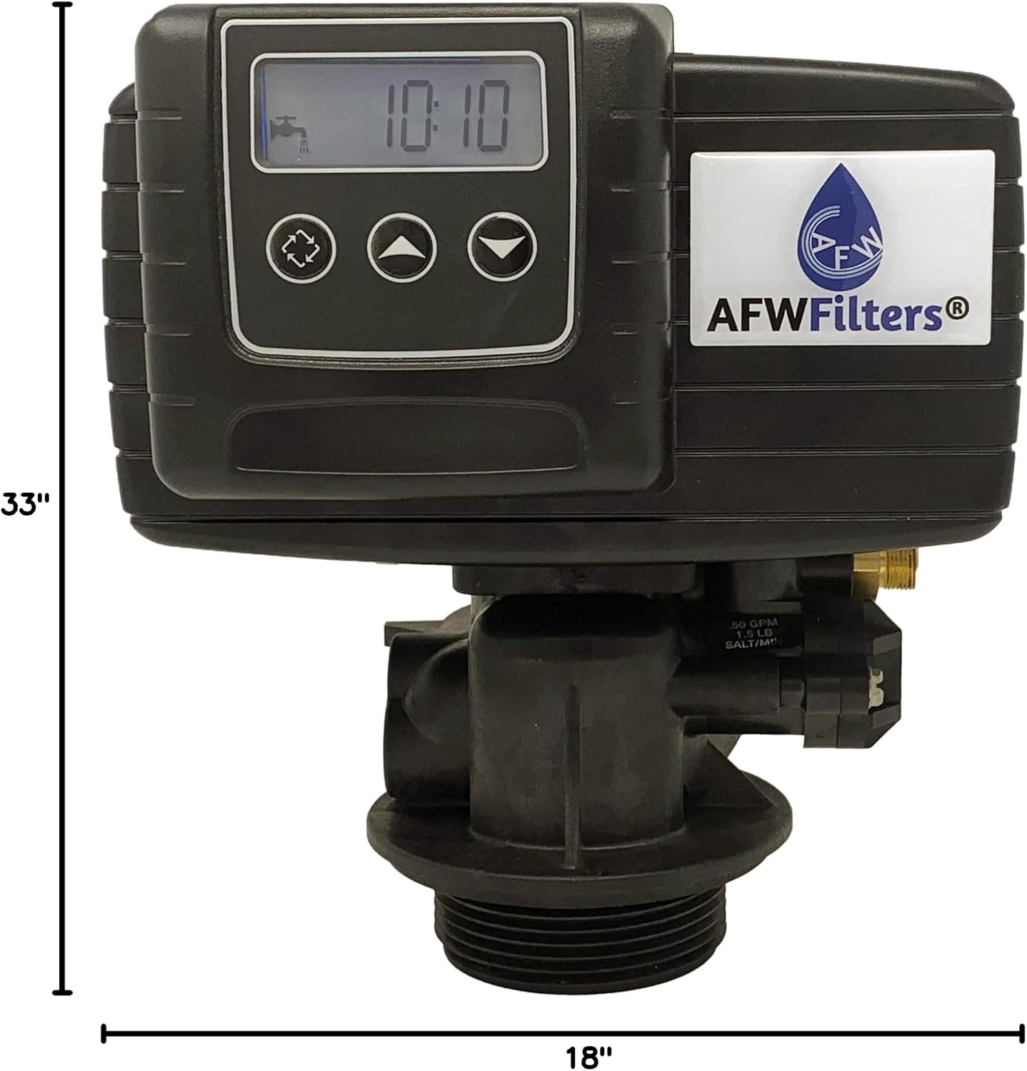 Fleck 64k fine mesh Whole House Water Softener System 5600sxt Digital Meter Grain-Includes Valve & brine Tank with Safety Float (Black Fine Mesh Resin), 64K 1" Bypass