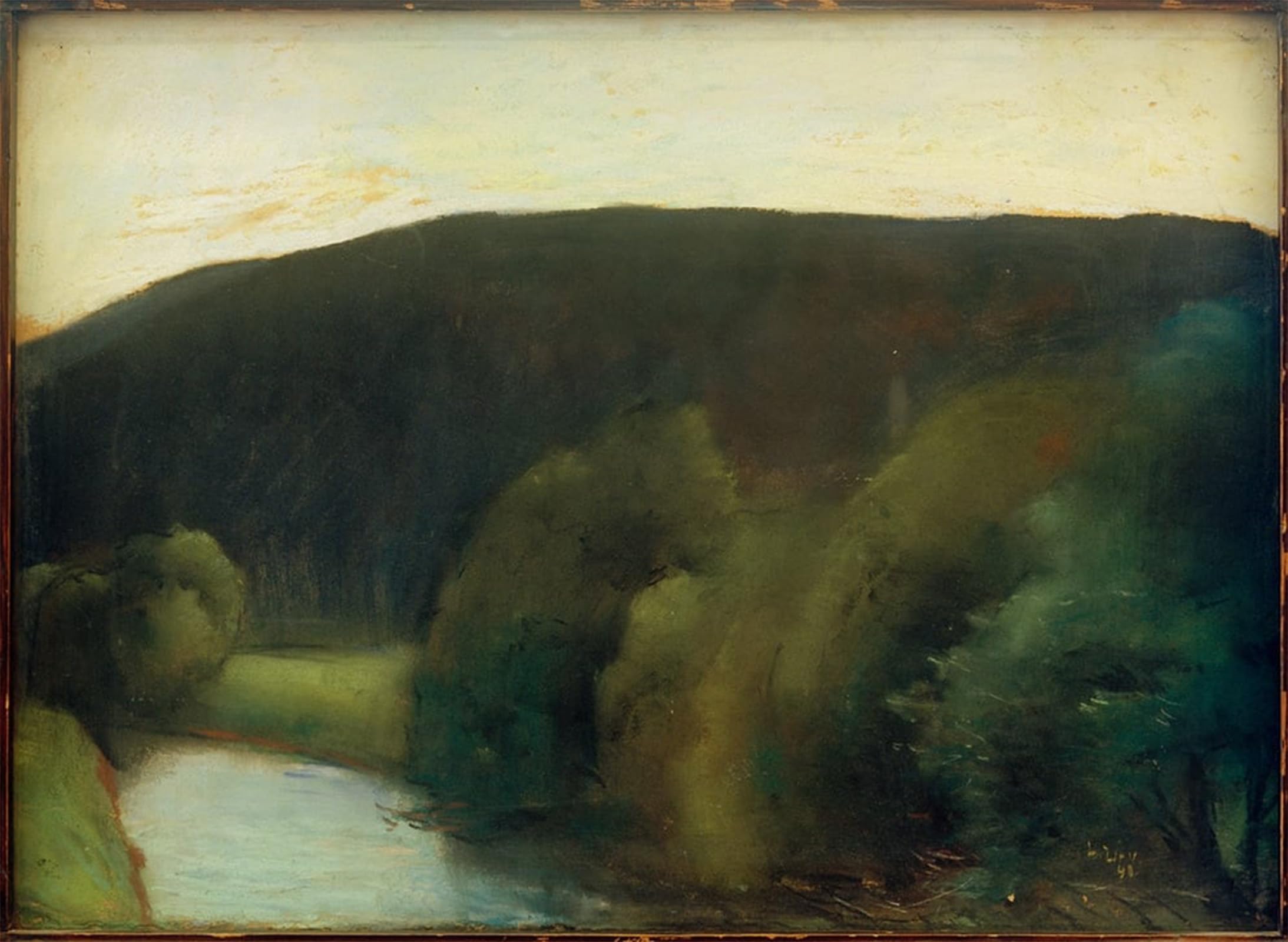 Posteriik No Frame Vintage Classic Picture Landscape Artwork Hilly Landscape By Lesser Ury Portrait Canvas Painting For Office Home Decor 60X90cm