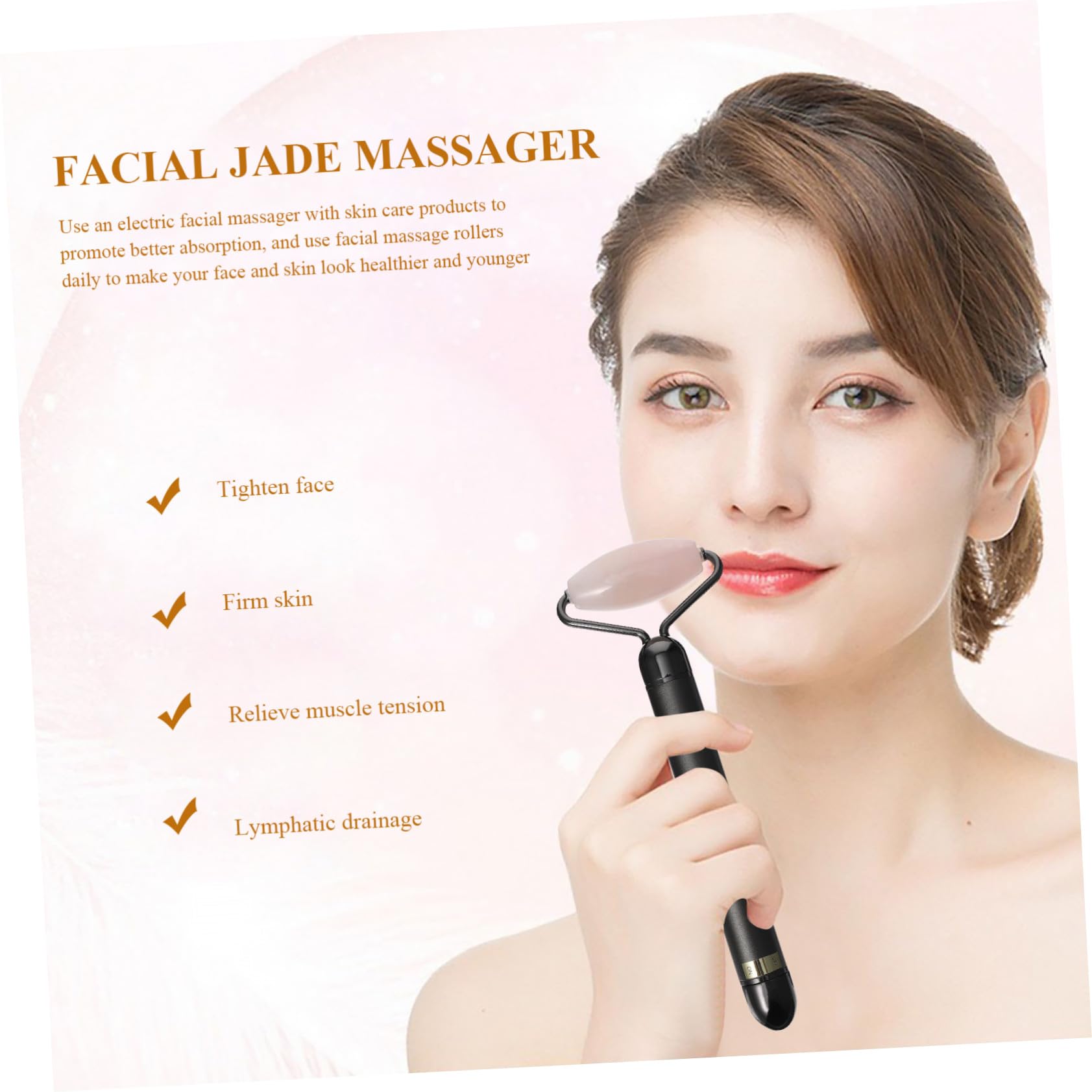Jadepulver Elektrischer und 3-in-1 Jade Gesichtsroller aus Zinklegierung