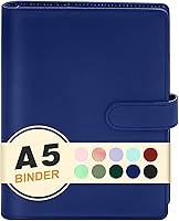 Vista 10 de Carpeta A5 con 6 anillos, mini carpeta de tarjetas fotográficas para papel de relleno A5, planificador personal de hojas sueltas con cierre de Negro