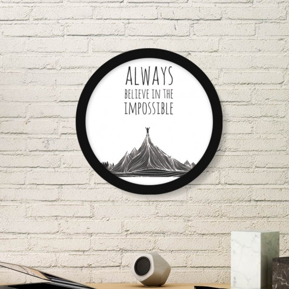Cadre photo ronde en bois peinture art noir décoration cadeau maison