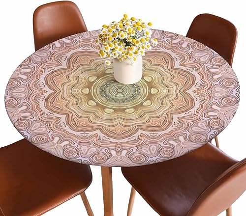 Miniatura 7 de Guxxuil Mantel redondo con diseño de arte abstracto, diseño de triángulo, color verde, blanco, negro, lavable, para cocina, comedor, fiesta, 40-44