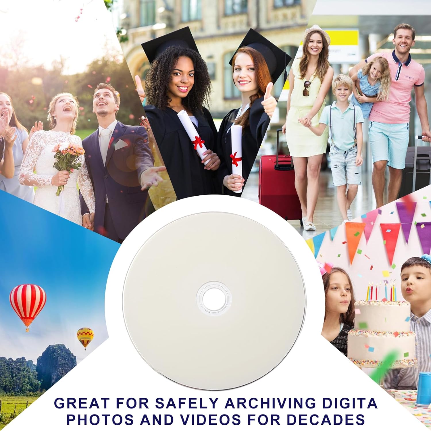 BD-R TL BDTL 100GB Enterprise Archival Grade Triple Layers 4X with 5Pack White Inkjet Hub Printable Blank Disc Surface Blank Blu-Ray Recordable Media – Jewel Case Box (5)