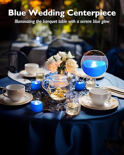 Miniatura 3 de Homemory - Velas de té LED, paquete de 24 velas de té parpadeantes sin llama real, funcionan con pilas, velas de té, pilas incluidas, velas de color