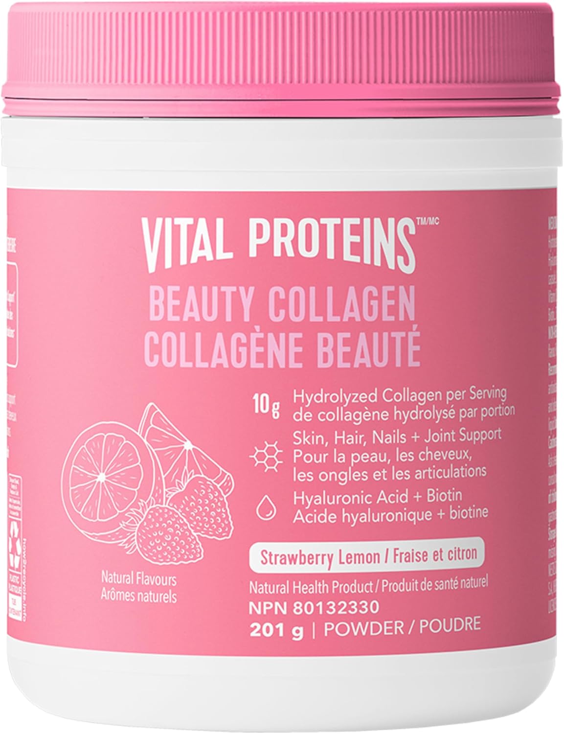 VITAL PROTEINS Beauty Collagen Peptides Strawberry Lemon Powder, Supports Hair, Skin & Nails With Hyaluronic Acid, Biotin & Vitamin C & Helps Form Collagen & Reduce Joint Pain Associated With Osteoarthritis, 201 g VITAL PROTEINS Beauty Collagen Peptides Strawberry Lemon Powder, Supports Hair, Skin & Nails With Hyaluronic Acid, Biotin & Vitamin C & Helps Form Collagen & Reduce Joint Pain Associated With Osteoarthritis, 201 g