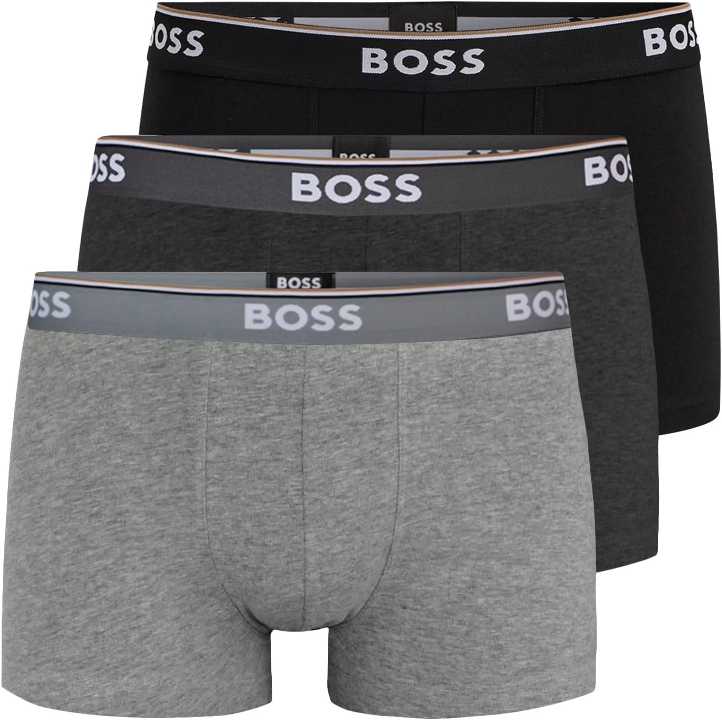 BOSS Erkek Trunk, 3'lü paket Power, -061 Siyah/Antrasit / Gri, M