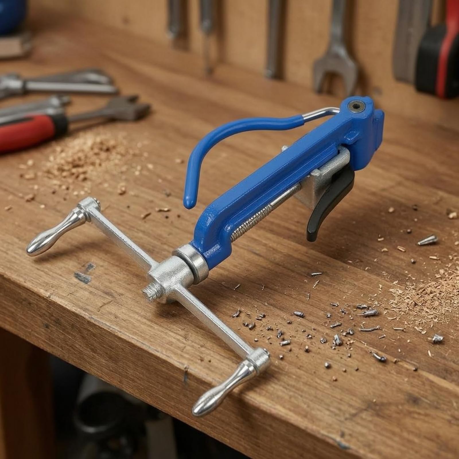 Milageto Máquina de Flejado de Acero Inoxidable Herramienta Manual con Tornillo Tensionador de Correas Cabezal de Sujeción Barra con Aros Funcionamiento