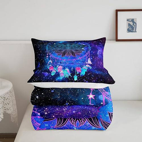 Miniatura 5 de Castle Fairy Juego de edredón atrapasueños, juego de ropa de cama con diseño de luna y estrella, galaxia y cielo estrellado, decoración moderna para