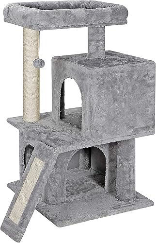 Miniatura 9 de Nova Microdermabrasion Árbol para gatos de interior, torre de gato, poste rascador de 34 pulgadas, condominio para gatos, cubierta de felpa ultra