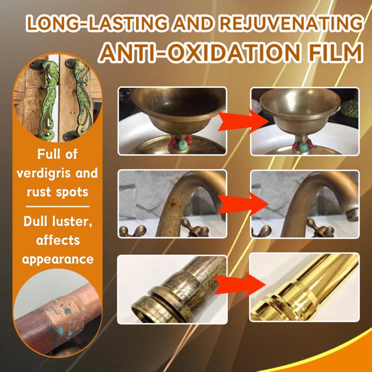 Copper Cleaner & Rust Remover & Polish - Suitable for Polishing, Cleaning, Restoring, and Brightening Copper Materials (500 ml)