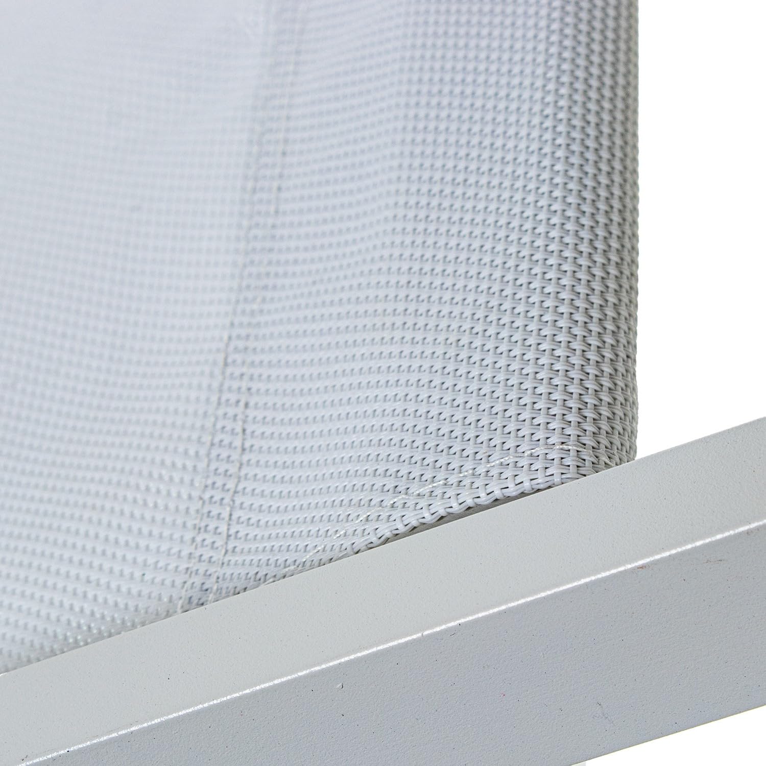 DRW Hamaca Plegable de Aluminio y textileno con 5 Posiciones en Blanco 92x82x103 cm