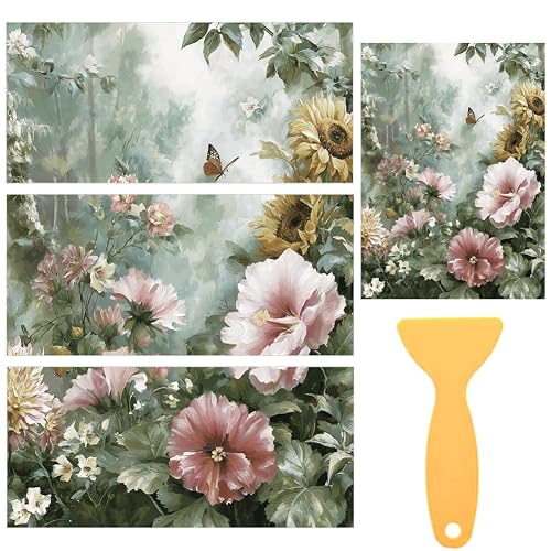 3 Sheets Dreamy Woodland Floral Rub on Transfers for Craft