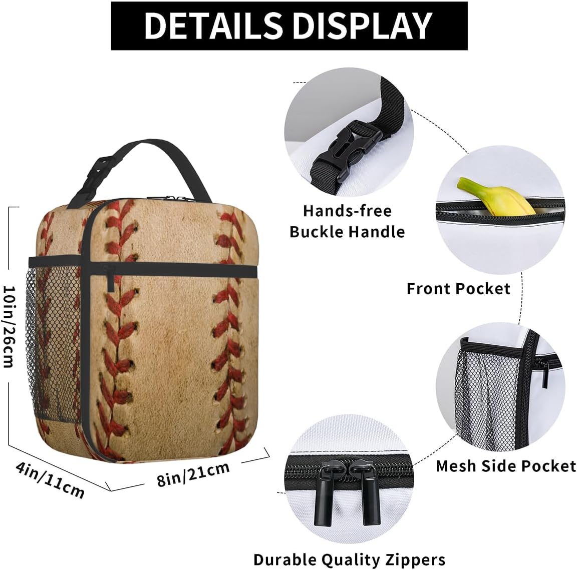 Pardick Worn Ball Tote Lunch Box Insulated Lunch Bag Tote Cooler Freezable Meal Prep Bag Waterproof Leakproof Cooler Lunch Container For Picnic Office