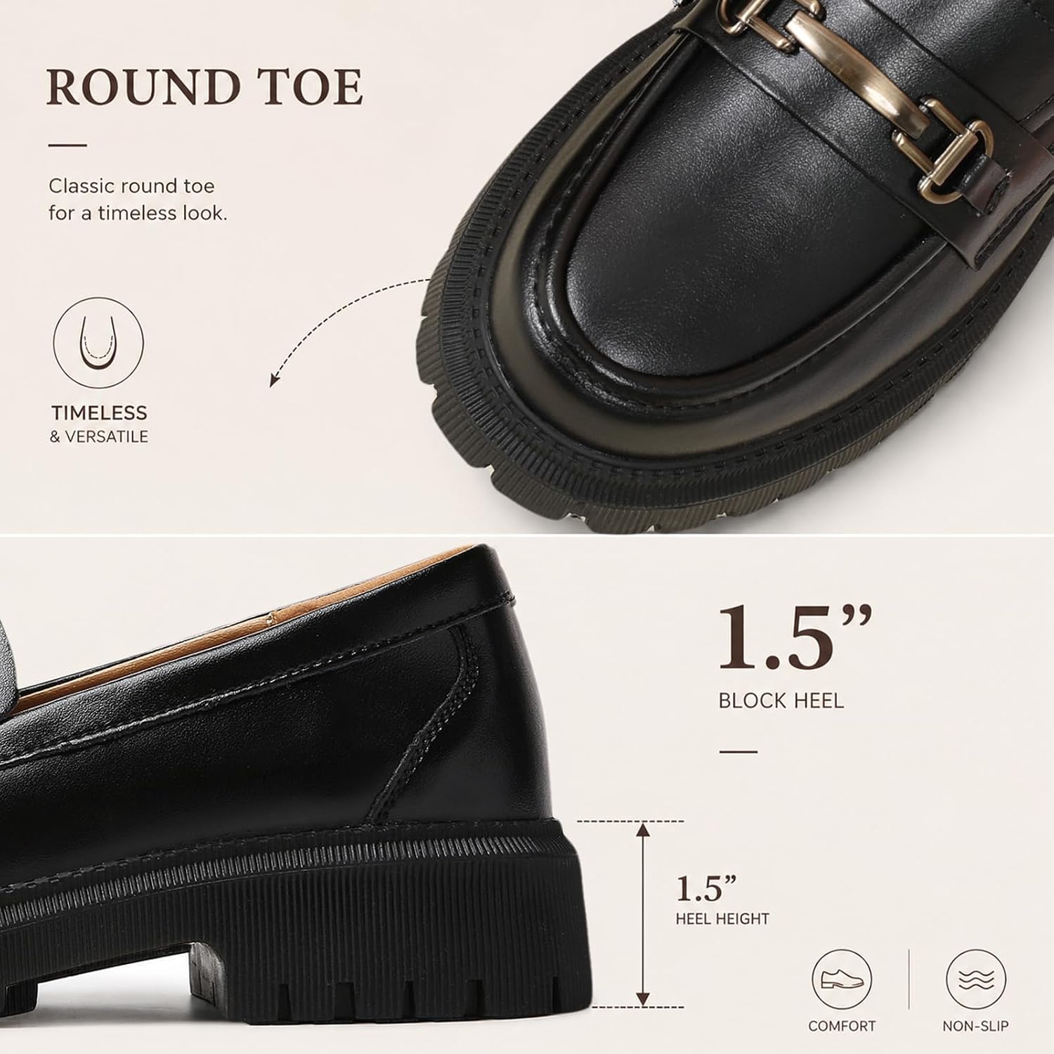 Women Leather Penny Loafers Slip On Comfort Flat Office Work Casual Shoes
