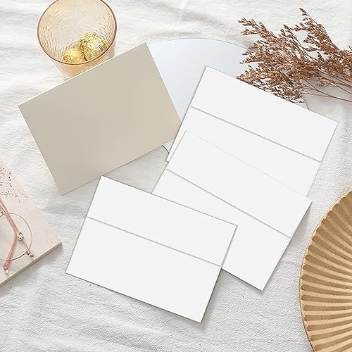 Vista 6 de Paquete de 100 sobres blancos de 5 x 7 pulgadas, sobres A7 para invitación de tarjetas, boda, fiesta de cumpleaños, baby shower
