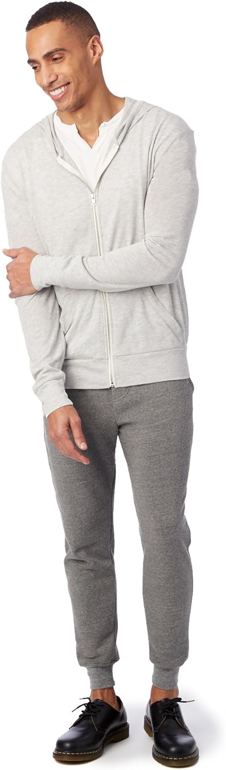 Alternative Men's Hoodie, Eco Zip Up Camo Triblend Jersey Hooded Sweatshirt - Image 4